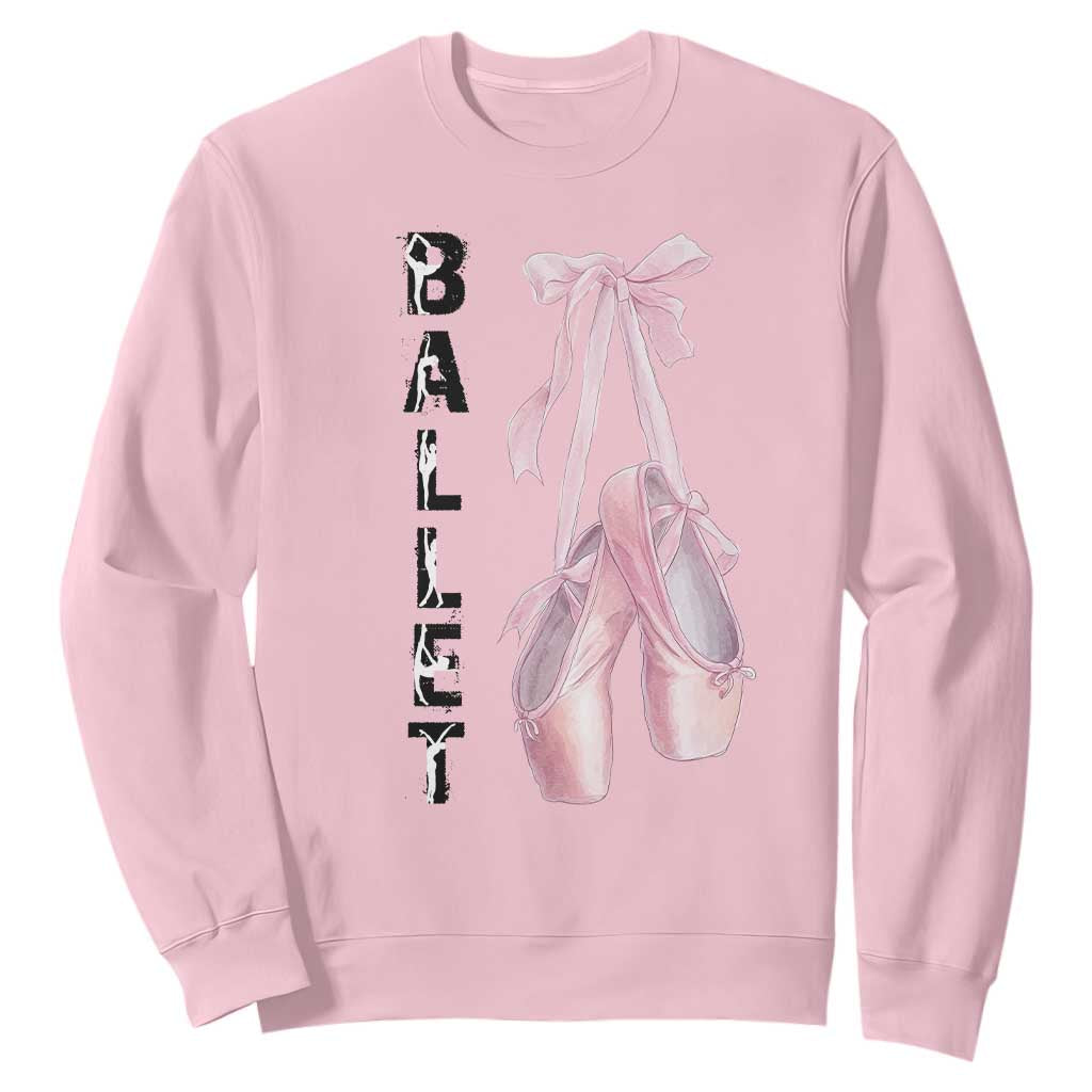 Ballerina Pointe Shoes Sweatshirt Gift For Cute Ballet Girl TS12 Light Pink Print Your Wear