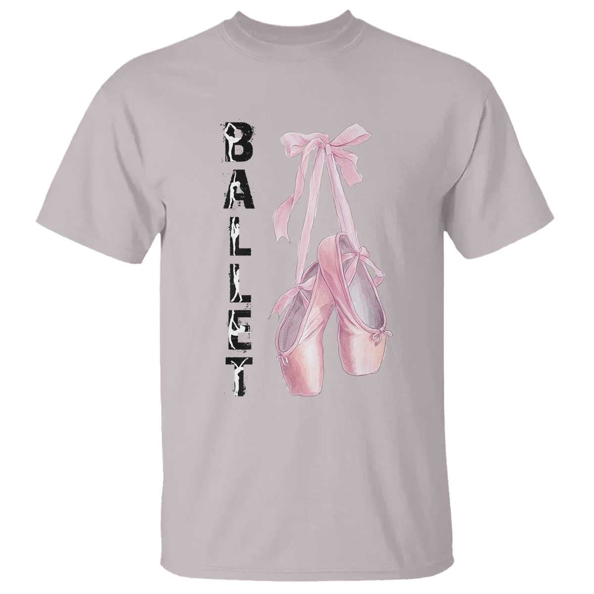 Ballerina Pointe Shoes T Shirt Gift For Cute Ballet Girl TS12 Ice Gray Print Your Wear