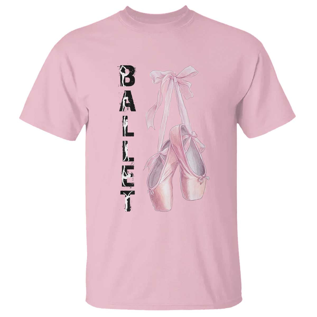 Ballerina Pointe Shoes T Shirt Gift For Cute Ballet Girl TS12 Light Pink Print Your Wear