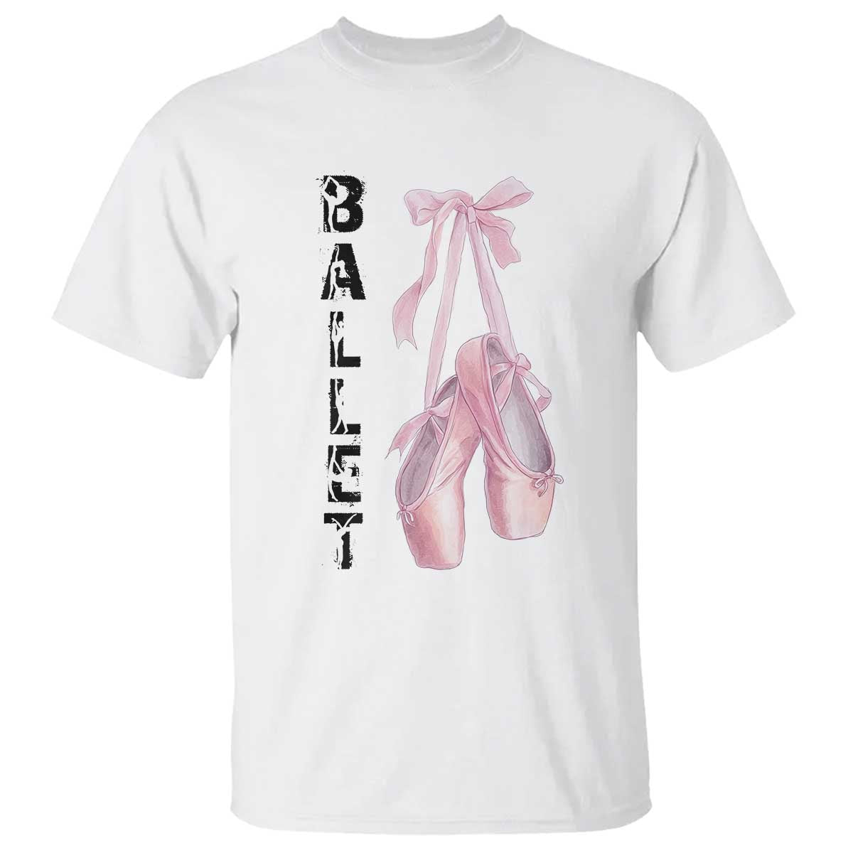 Ballerina Pointe Shoes T Shirt Gift For Cute Ballet Girl TS12 White Print Your Wear