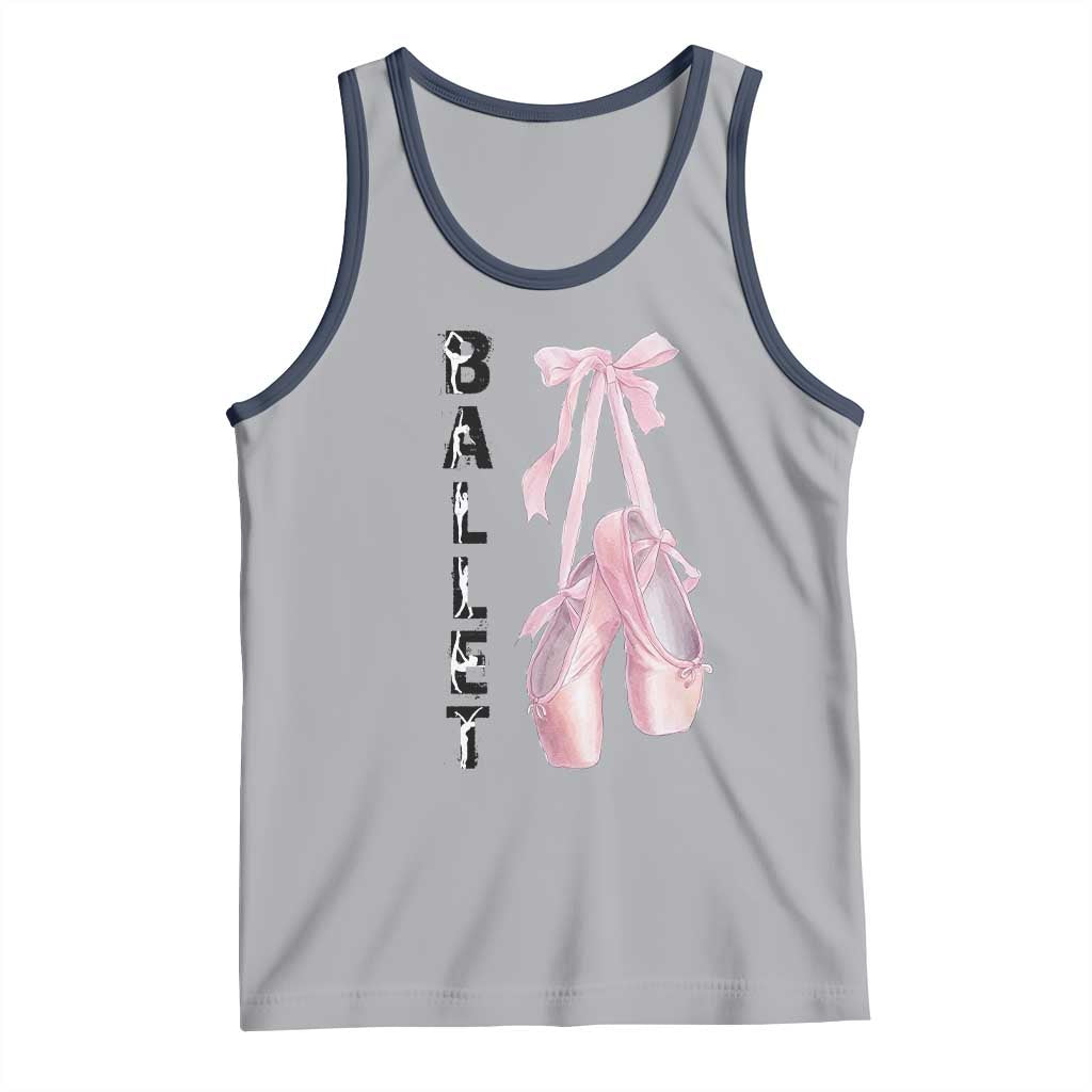 Ballerina Pointe Shoes Tank Top Gift For Cute Ballet Girl TS12 Athletic Heather Navy Print Your Wear