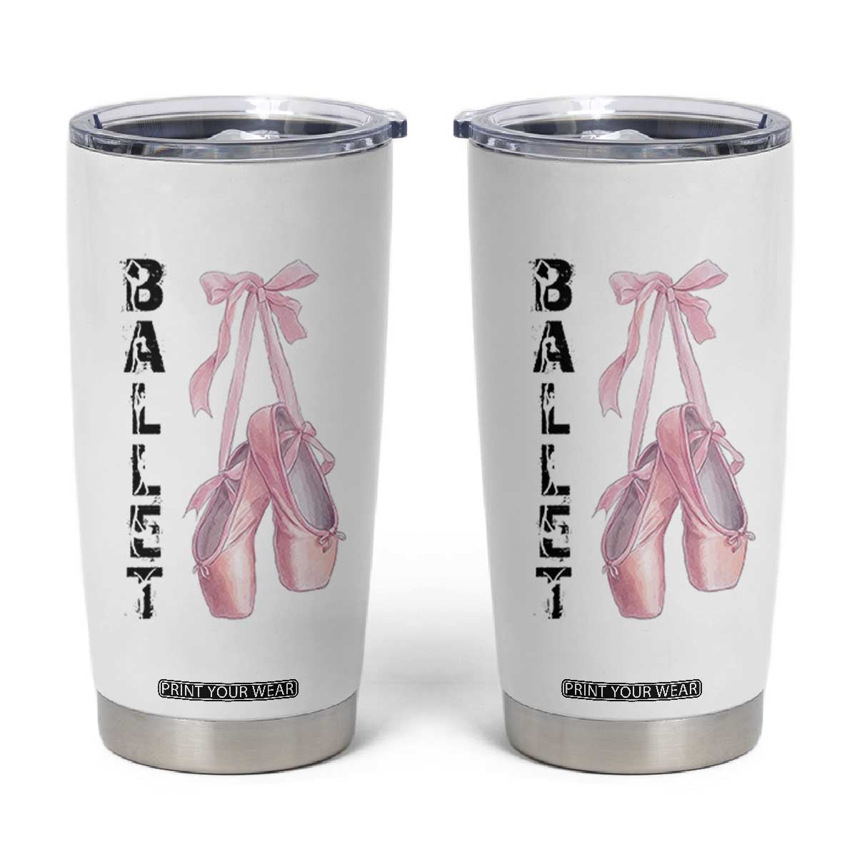 Ballerina Pointe Shoes Tumbler Cup Gift For Cute Ballet Girl TS12 White Print Your Wear