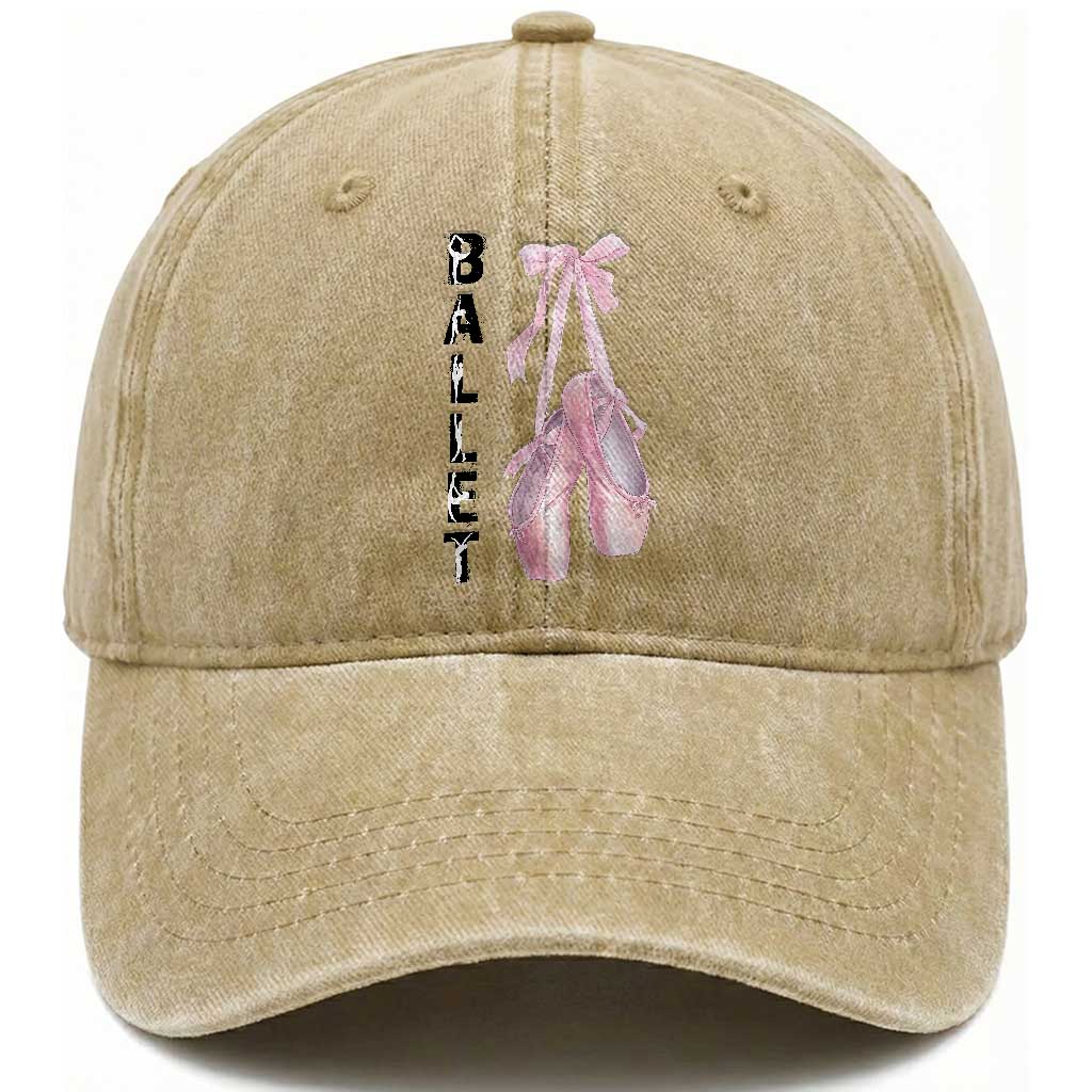 Ballerina Pointe Shoes Washed Cotton Baseball Cap Gift For Cute Ballet Girl TS12 Print Your Wear