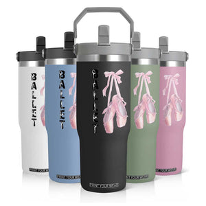 Ballerina Pointe Shoes Flip Straw Tumbler Gift For Cute Ballet Girl TS12 Print Your Wear