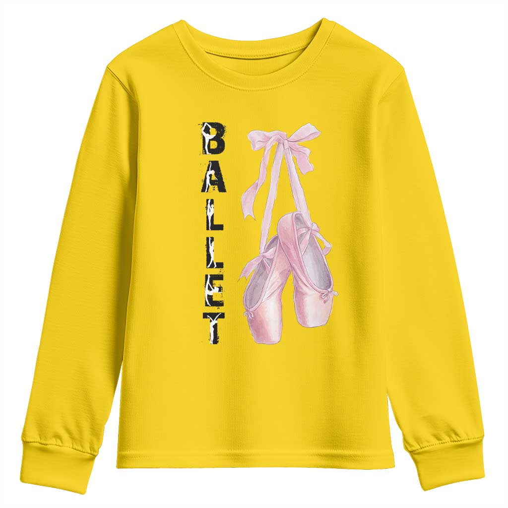 Ballerina Pointe Shoes Youth Sweatshirt Gift For Cute Ballet Girl TS12 Daisy Print Your Wear