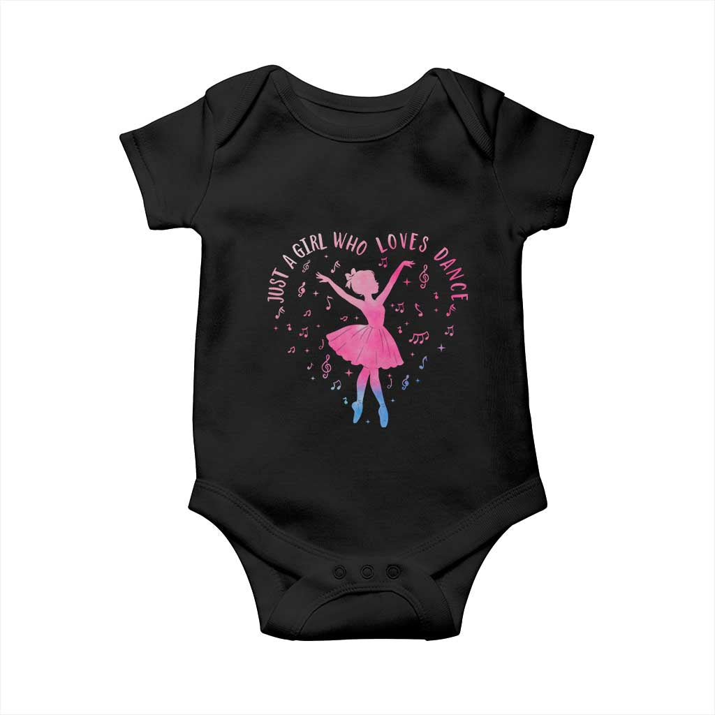Just A Girl Who Loves Dance Baby Onesie Gift For Cute Ballet Girl TS12 Black Print Your Wear