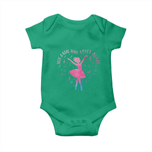 Just A Girl Who Loves Dance Baby Onesie Gift For Cute Ballet Girl TS12 Irish Green Print Your Wear