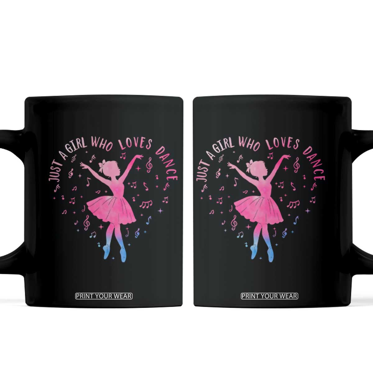 Just A Girl Who Loves Dance Coffee Mug Gift For Cute Ballet Girl TS12 Black Print Your Wear
