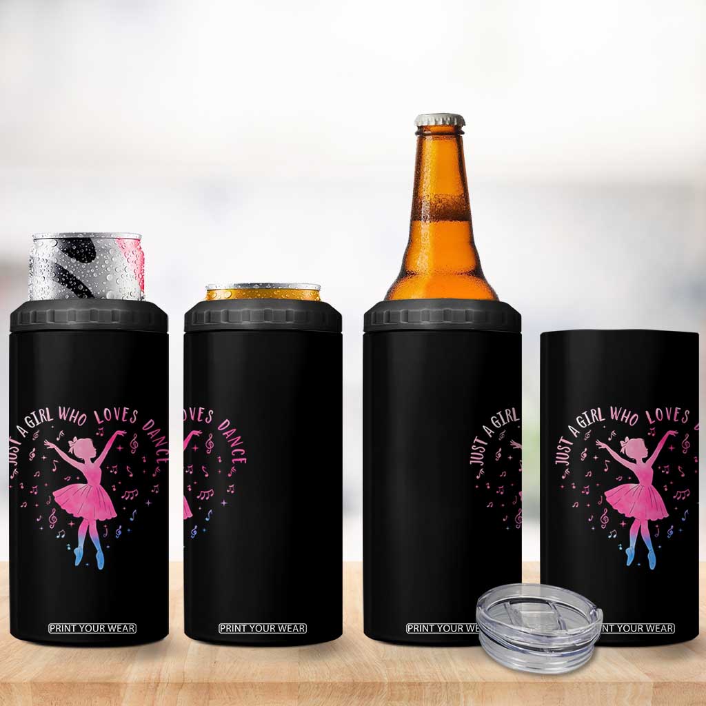 Just A Girl Who Loves Dance 4 in 1 Can Cooler Tumbler Gift For Cute Ballet Girl TS12 Print Your Wear