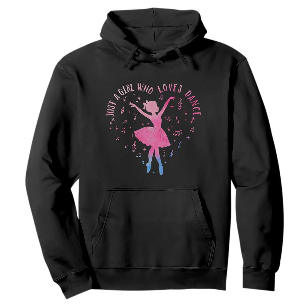 Just A Girl Who Loves Dance Hoodie Gift For Cute Ballet Girl TS12 Black Print Your Wear