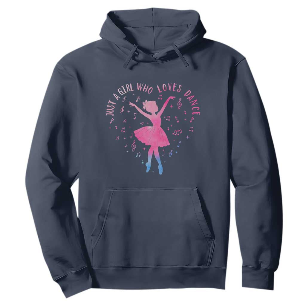 Just A Girl Who Loves Dance Hoodie Gift For Cute Ballet Girl TS12 Navy Print Your Wear