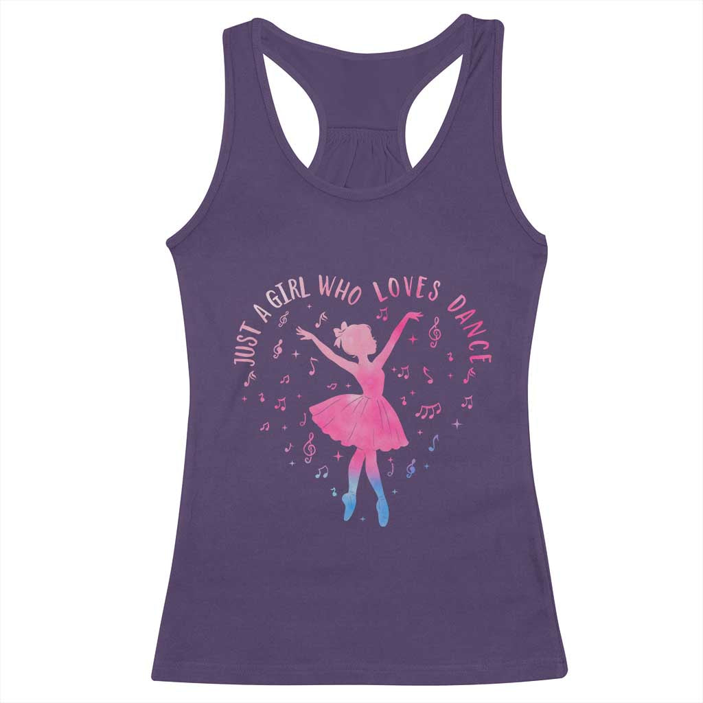 Just A Girl Who Loves Dance Racerback Tank Top Gift For Cute Ballet Girl TS12 Purple Print Your Wear