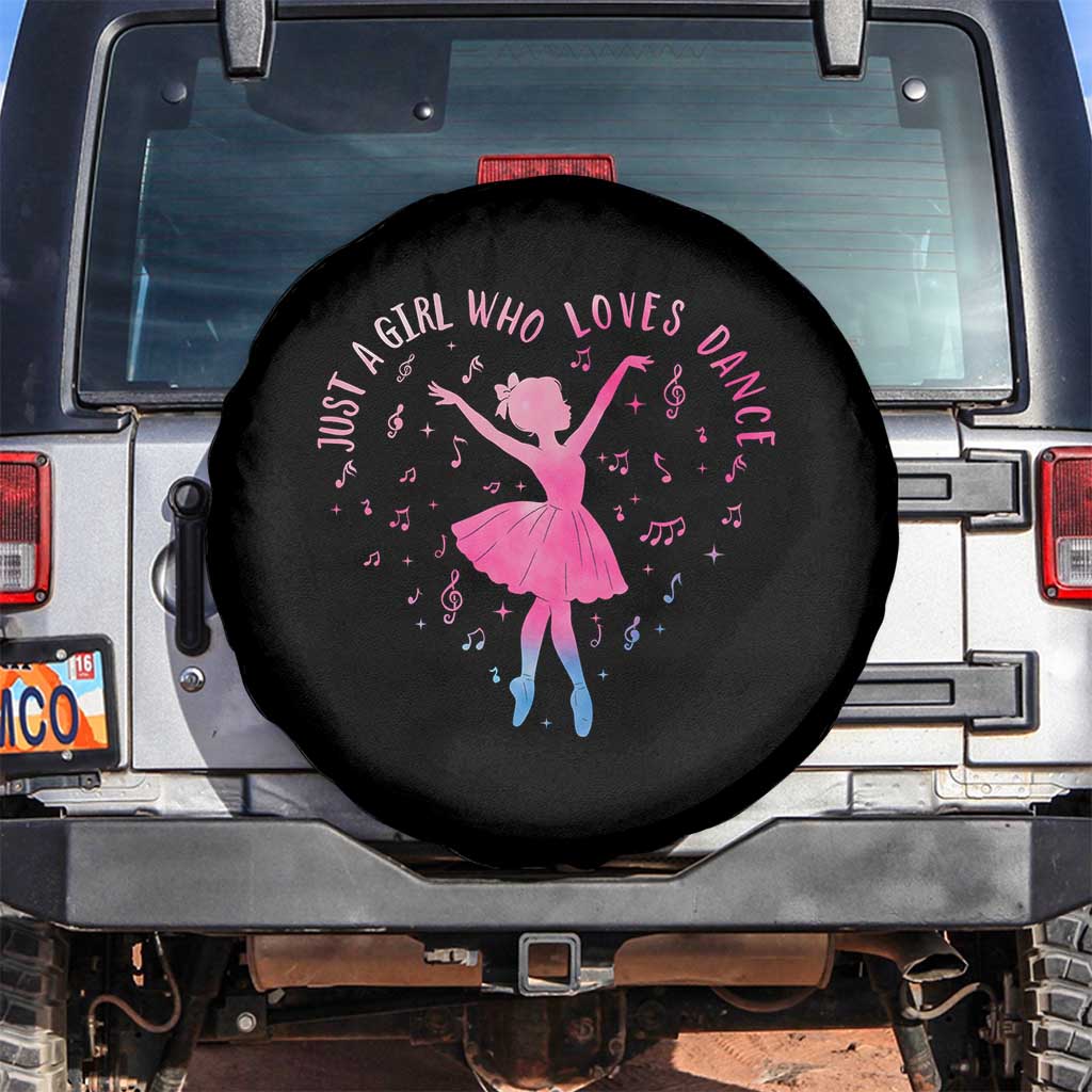 Just A Girl Who Loves Dance Spare Tire Cover Gift For Cute Ballet Girl TS12 No hole Black Print Your Wear