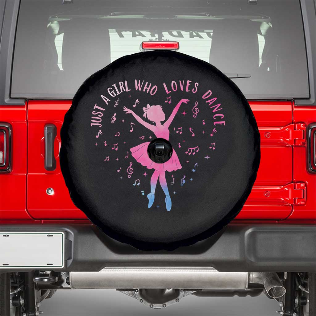 Just A Girl Who Loves Dance Spare Tire Cover Gift For Cute Ballet Girl TS12 Black Print Your Wear