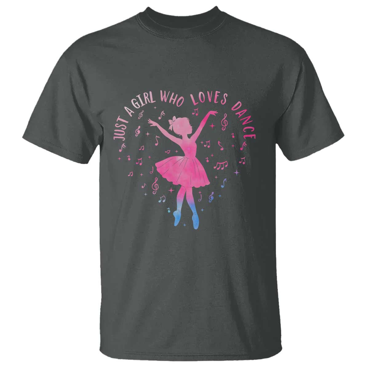 Just A Girl Who Loves Dance T Shirt Gift For Cute Ballet Girl TS12 Dark Heather Print Your Wear