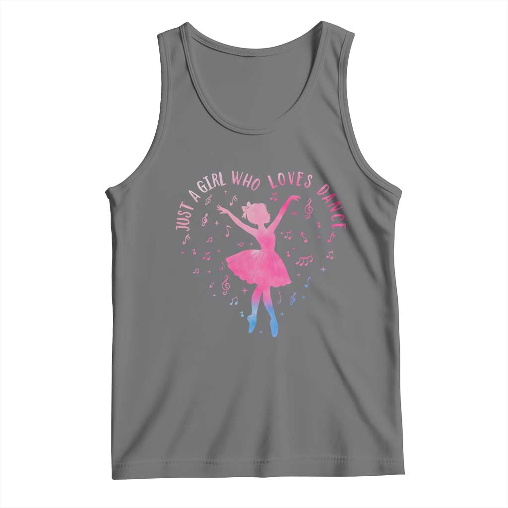 Just A Girl Who Loves Dance Tank Top Gift For Cute Ballet Girl TS12 Black Heather Print Your Wear