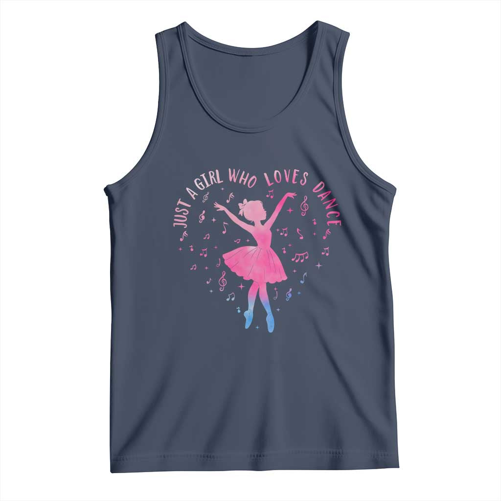 Just A Girl Who Loves Dance Tank Top Gift For Cute Ballet Girl TS12 Navy Print Your Wear