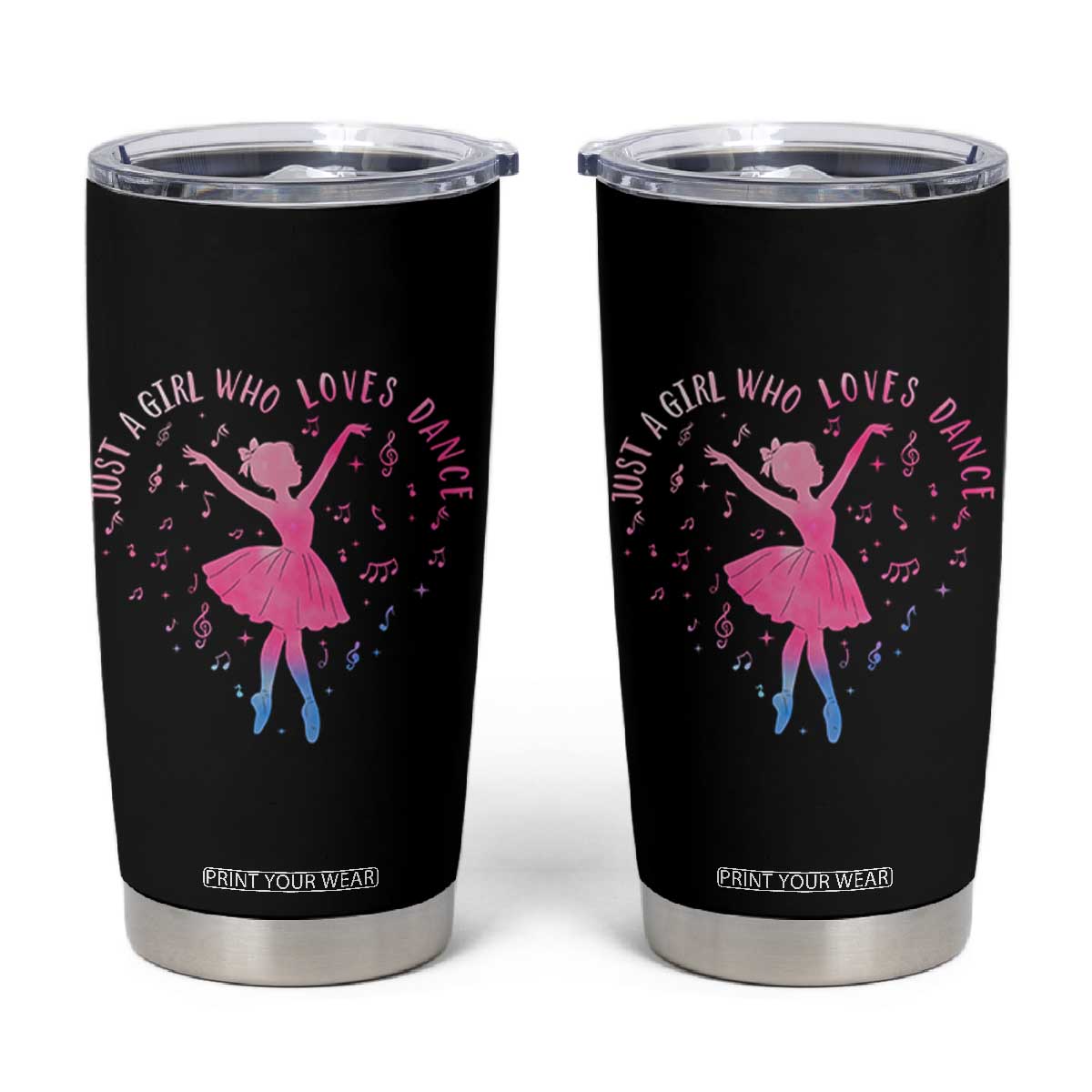 Just A Girl Who Loves Dance Tumbler Cup Gift For Cute Ballet Girl TS12 Black Print Your Wear