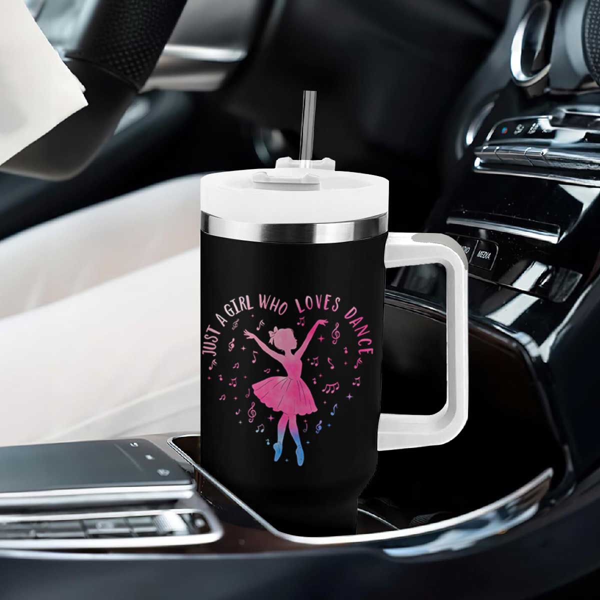 Just A Girl Who Loves Dance Tumbler With Handle Gift For Cute Ballet Girl TS12 Print Your Wear