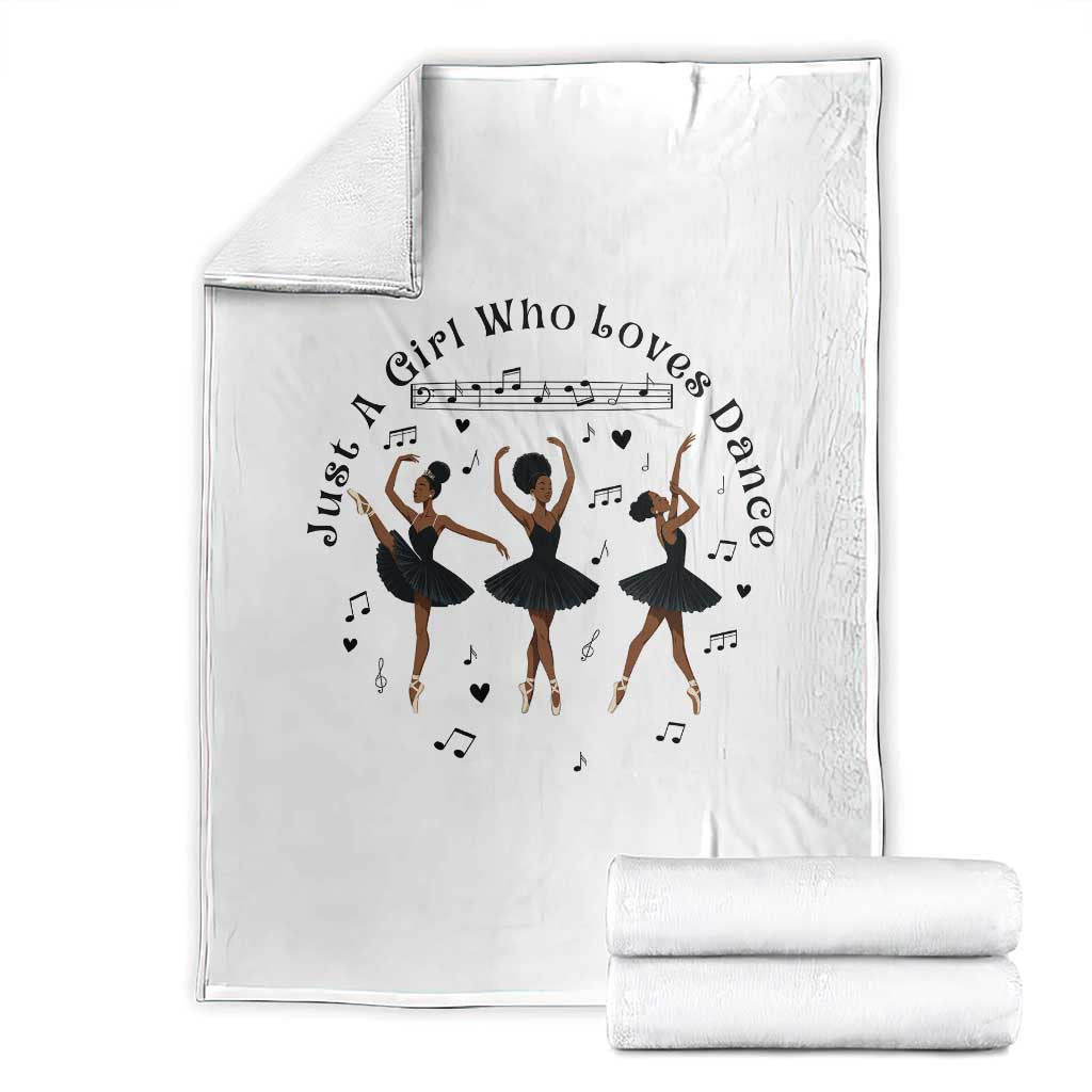 African American Ballet Dancer Throw Blanket Just A Girl Who Loves Dance TS12 White Print Your Wear