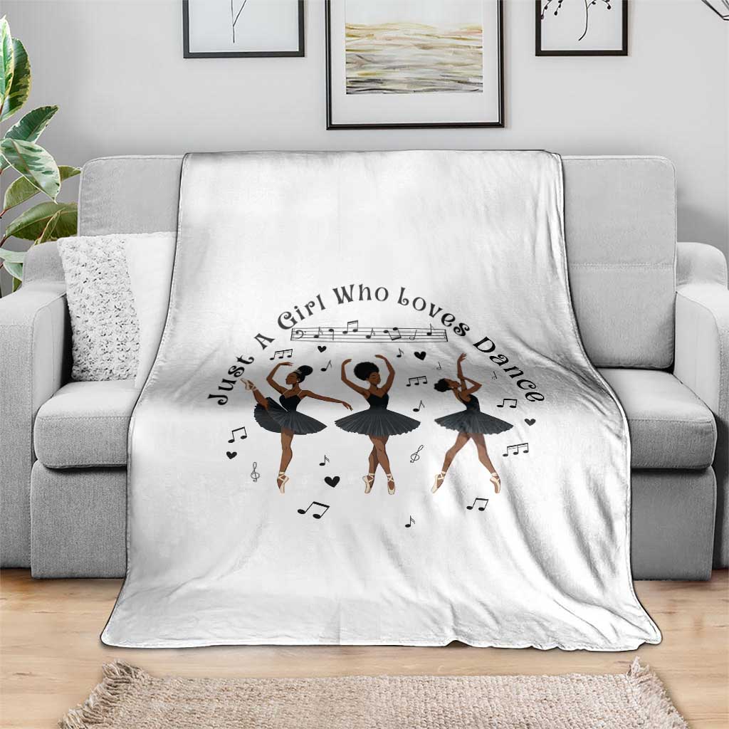 African American Ballet Dancer Throw Blanket Just A Girl Who Loves Dance TS12 Print Your Wear