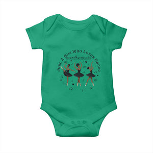 African American Ballet Dancer Baby Onesie Just A Girl Who Loves Dance TS12 Irish Green Print Your Wear