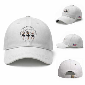 African American Ballet Dancer Baseball Cap Just A Girl Who Loves Dance TS12 Baseball Cap Universal Fit White Print Your Wear
