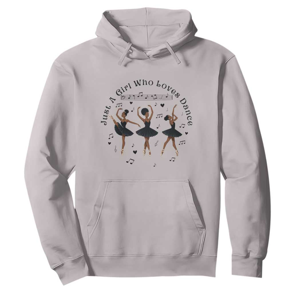 African American Ballet Dancer Hoodie Just A Girl Who Loves Dance TS12 Ice Gray Print Your Wear