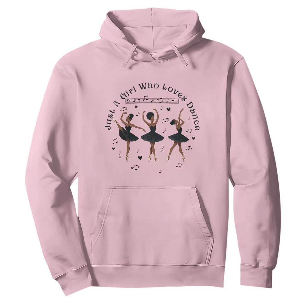 African American Ballet Dancer Hoodie Just A Girl Who Loves Dance TS12 Light Pink Print Your Wear