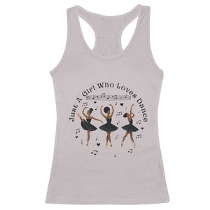 African American Ballet Dancer Racerback Tank Top Just A Girl Who Loves Dance TS12 Ice Gray Print Your Wear
