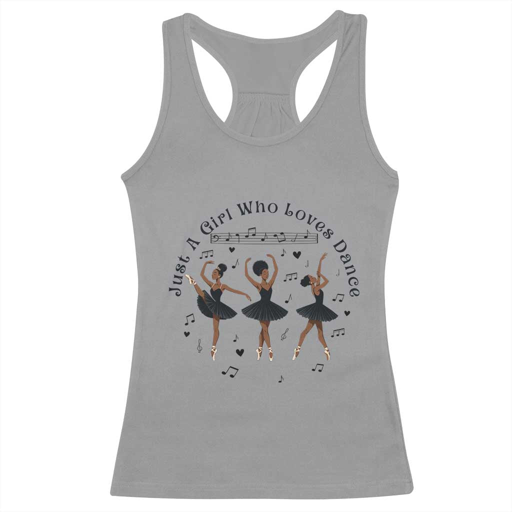 African American Ballet Dancer Racerback Tank Top Just A Girl Who Loves Dance TS12 Sport Gray Print Your Wear