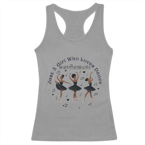 African American Ballet Dancer Racerback Tank Top Just A Girl Who Loves Dance TS12 Sport Gray Print Your Wear