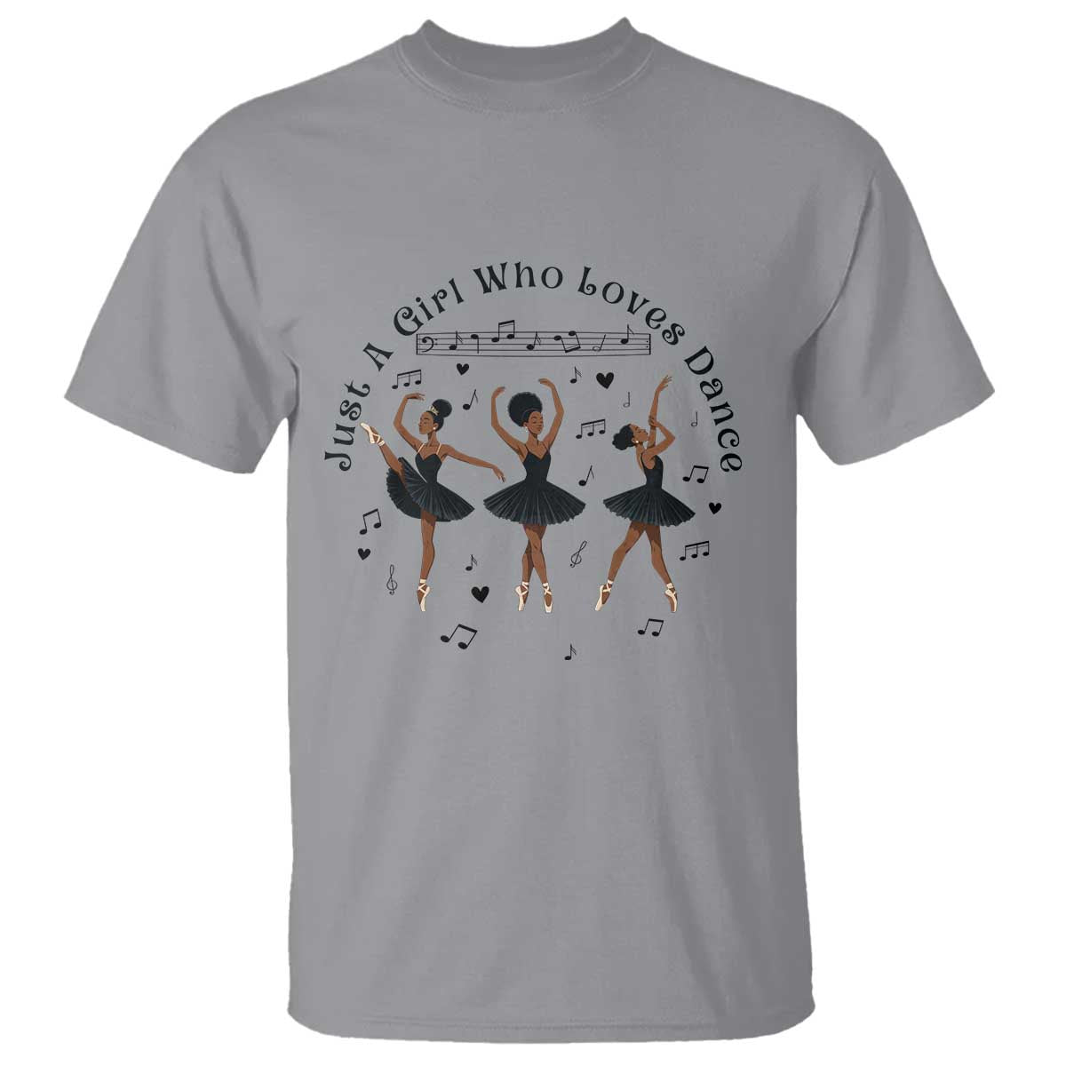 African American Ballet Dancer T Shirt Just A Girl Who Loves Dance TS12 Sport Gray Print Your Wear