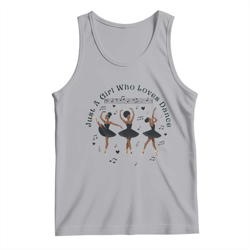 African American Ballet Dancer Tank Top Just A Girl Who Loves Dance TS12 Athletic Heather Print Your Wear