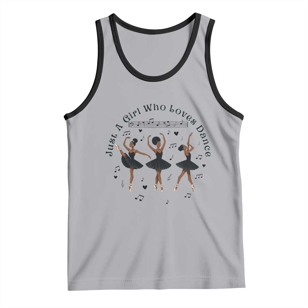 African American Ballet Dancer Tank Top Just A Girl Who Loves Dance TS12 Athletic Heather Black Print Your Wear