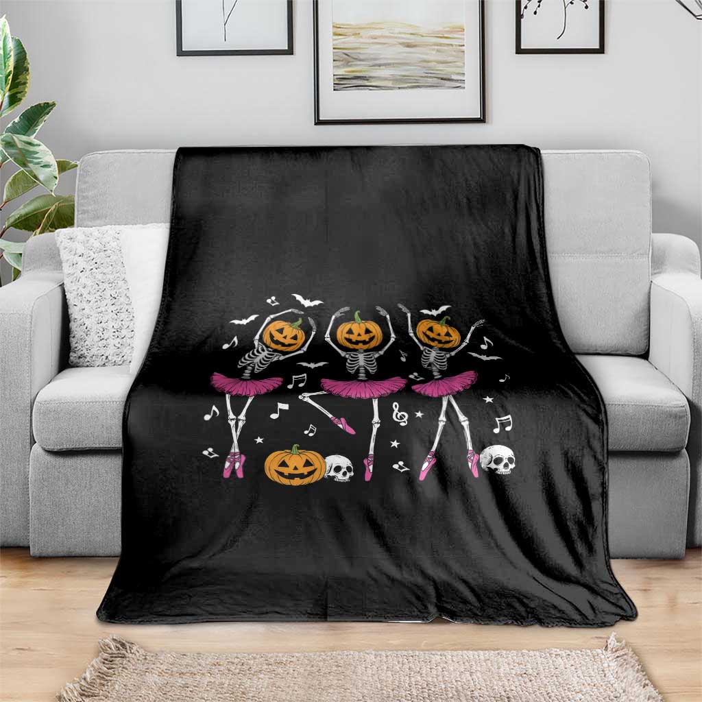 Ballet Skeleton Dance Throw Blanket Funny Halloween Gift TS12 Print Your Wear