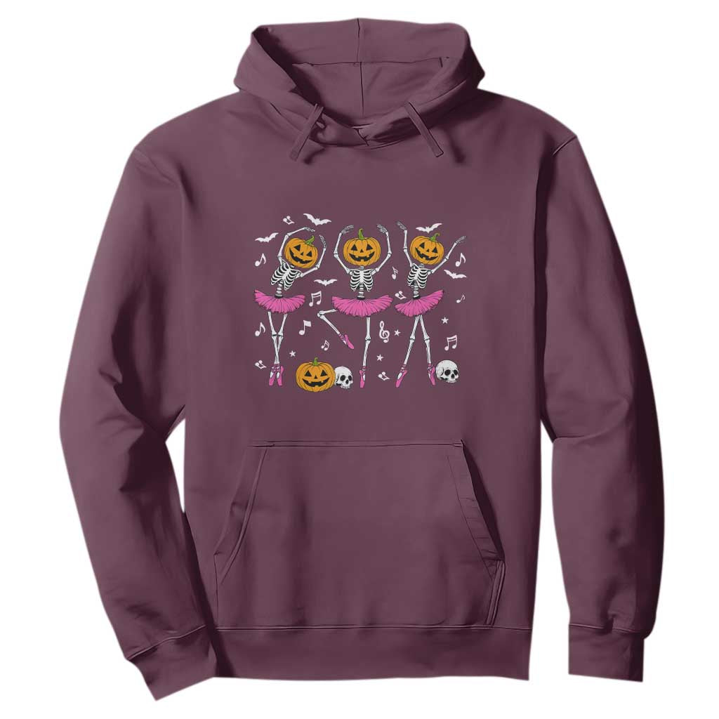 Ballet Skeleton Dance Hoodie Funny Halloween Gift TS12 Maroon Print Your Wear