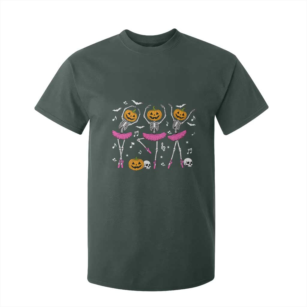Ballet Skeleton Dance T Shirt For Kid Funny Halloween Gift TS12 Dark Forest Green Print Your Wear