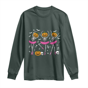 Ballet Skeleton Dance Long Sleeve Shirt Funny Halloween Gift TS12 Dark Forest Green Print Your Wear