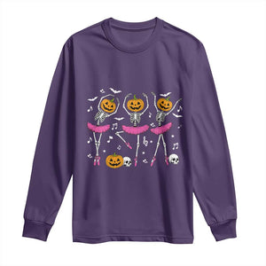 Ballet Skeleton Dance Long Sleeve Shirt Funny Halloween Gift TS12 Purple Print Your Wear