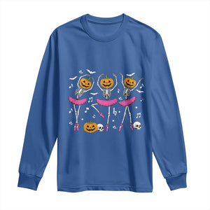 Ballet Skeleton Dance Long Sleeve Shirt Funny Halloween Gift TS12 Royal Blue Print Your Wear