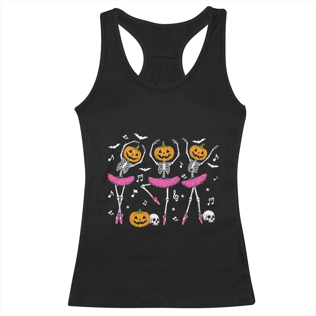 Ballet Skeleton Dance Racerback Tank Top Funny Halloween Gift TS12 Black Print Your Wear