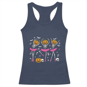 Ballet Skeleton Dance Racerback Tank Top Funny Halloween Gift TS12 Navy Print Your Wear