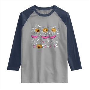 Ballet Skeleton Dance Raglan Shirt Funny Halloween Gift TS12 Sport Gray Navy Print Your Wear