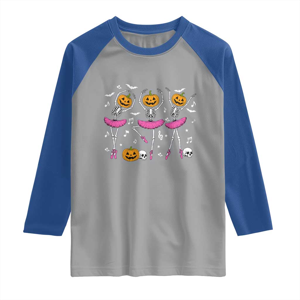 Ballet Skeleton Dance Raglan Shirt Funny Halloween Gift TS12 Sport Gray Royal Print Your Wear