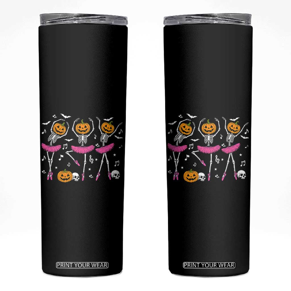 Ballet Skeleton Dance Skinny Tumbler Funny Halloween Gift TS12 Black Print Your Wear