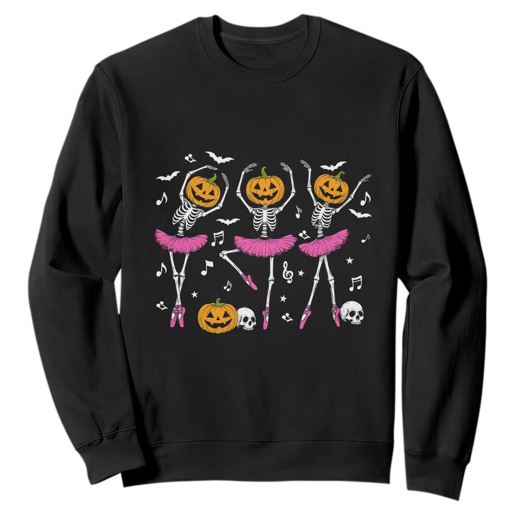 Ballet Skeleton Dance Sweatshirt Funny Halloween Gift TS12 Black Print Your Wear