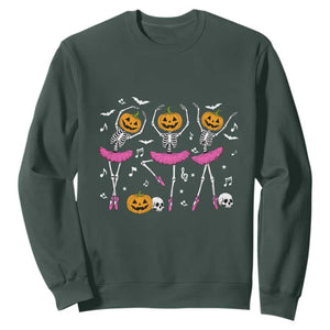 Ballet Skeleton Dance Sweatshirt Funny Halloween Gift TS12 Dark Forest Green Print Your Wear
