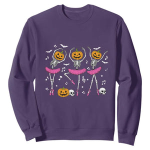 Ballet Skeleton Dance Sweatshirt Funny Halloween Gift TS12 Purple Print Your Wear