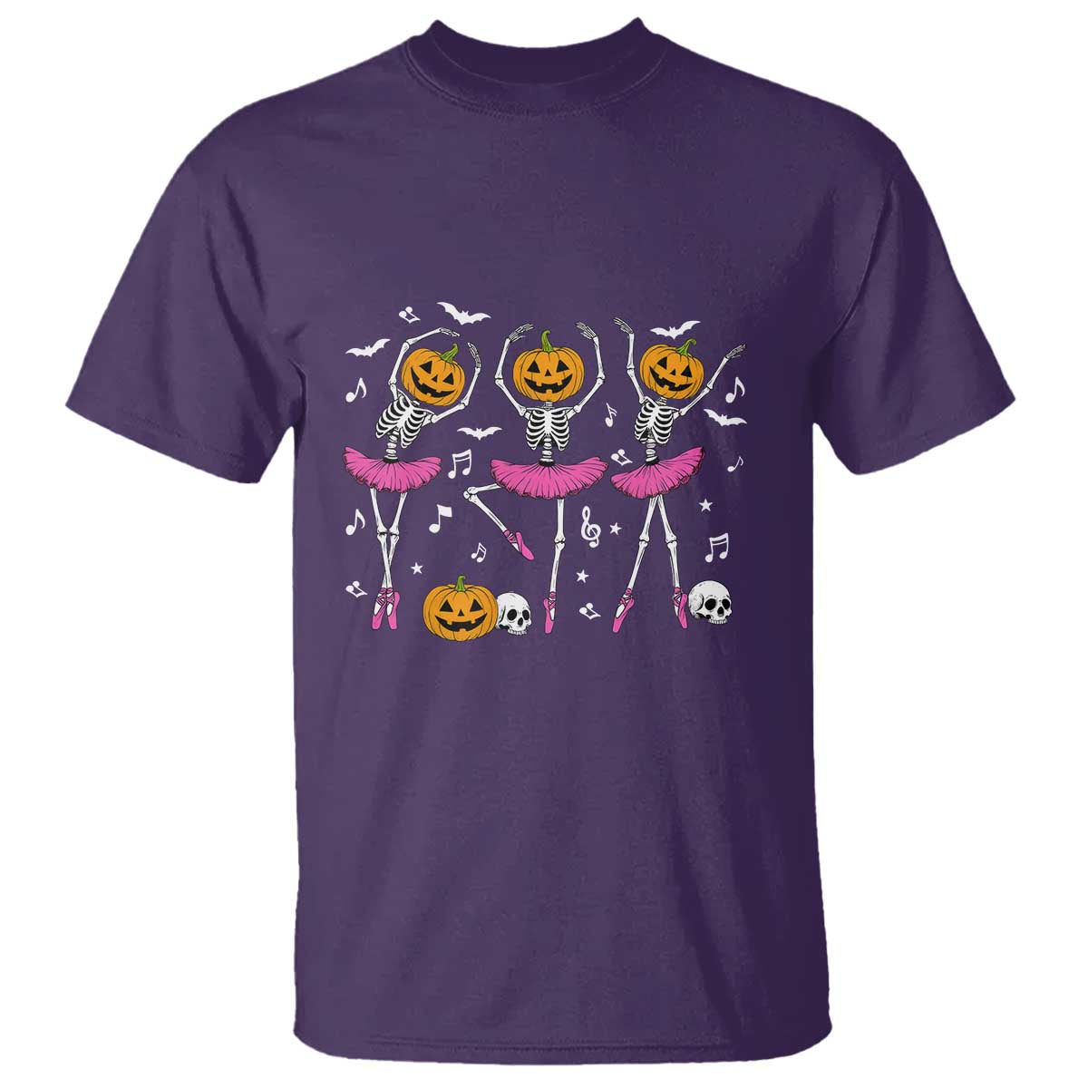 Ballet Skeleton Dance T Shirt Funny Halloween Gift TS12 Purple Print Your Wear